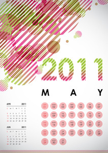 Calendar Design 2011 - May Royalty-Free Stock Image - Storyblocks
