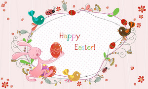 Easter Frame Vector Illustration Royalty-Free Stock Image - Storyblocks