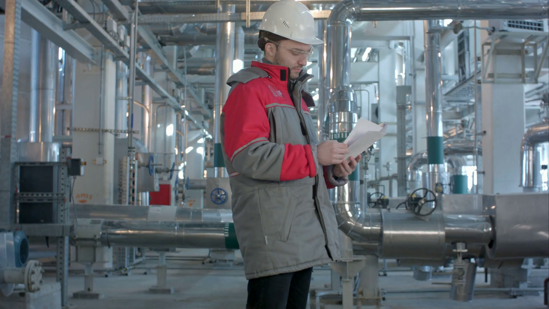 Mechanical Inspector Does Inspection On Plant Stock Footage SBV