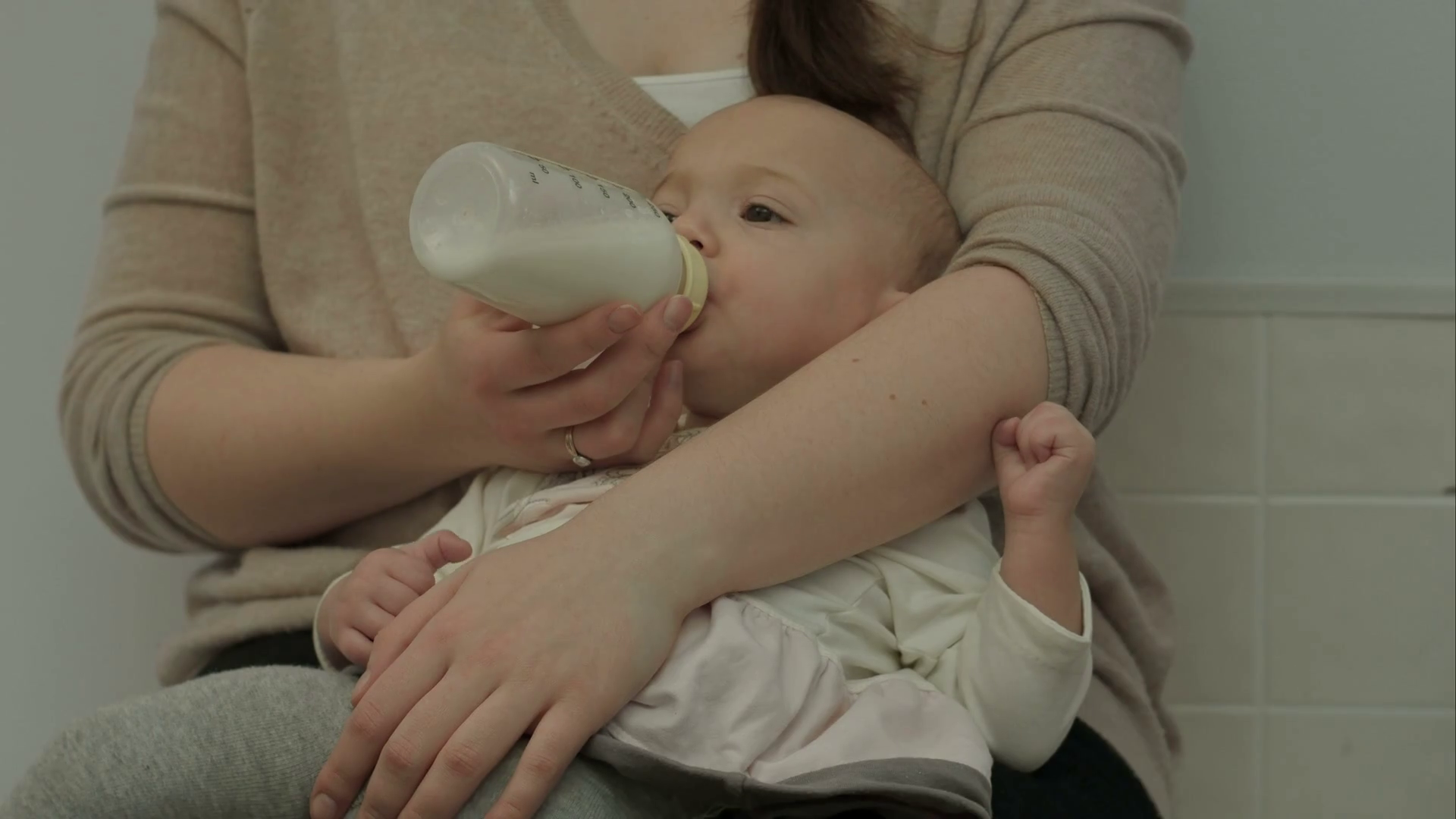 Newborn baby eating milk from bottle Stock Video Footage Storyblocks