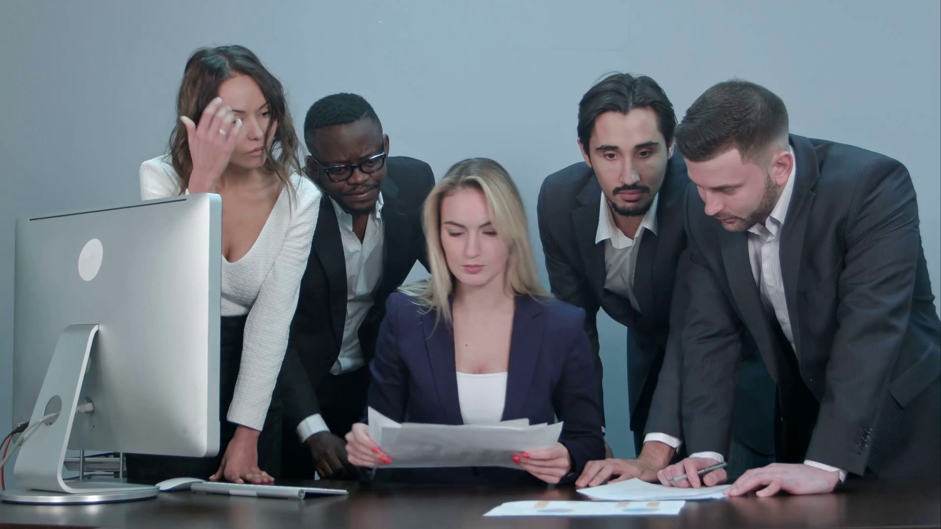 Group Of Business People Busy Discussing Stock Footage SBV315075364