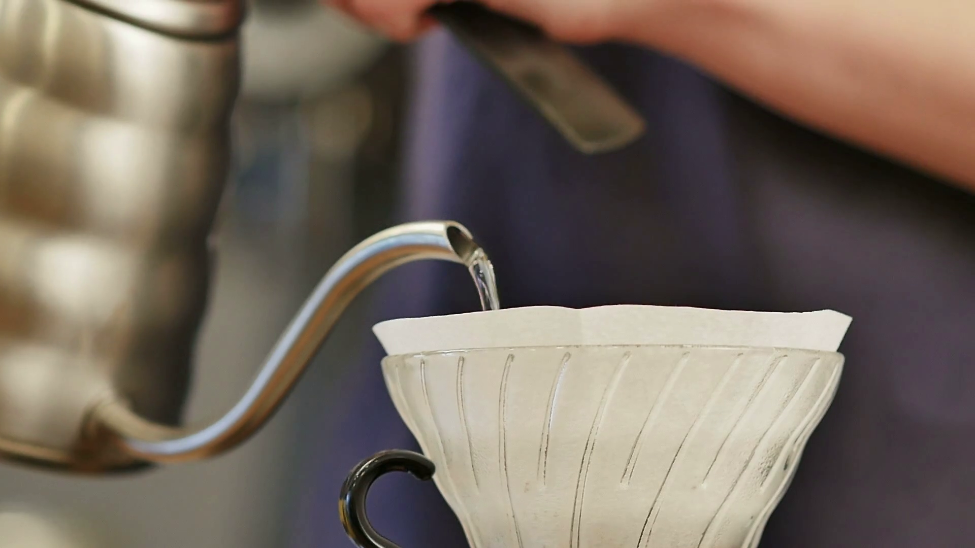 Preparing Coffee In Manual Filter Pouring Stock Footage SBV314654385