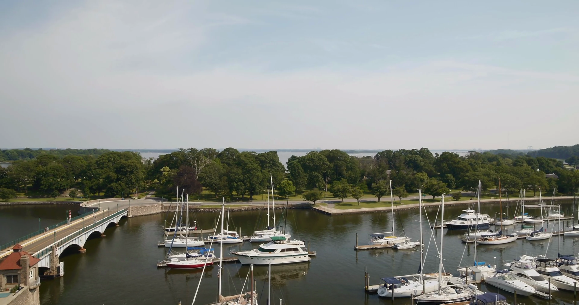 Rising Aerial Pan of Docked Boats in New Rochelle New York Stock Video ...
