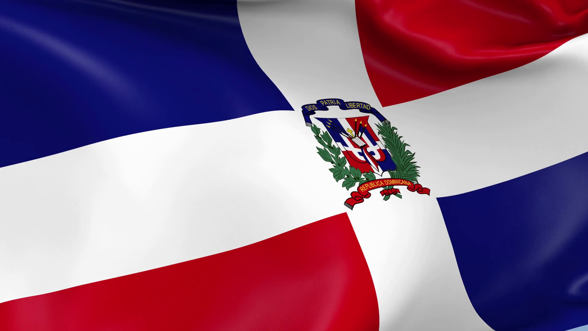 Dominican Republic Waving Flag Background Stock Motion Graphics SBV