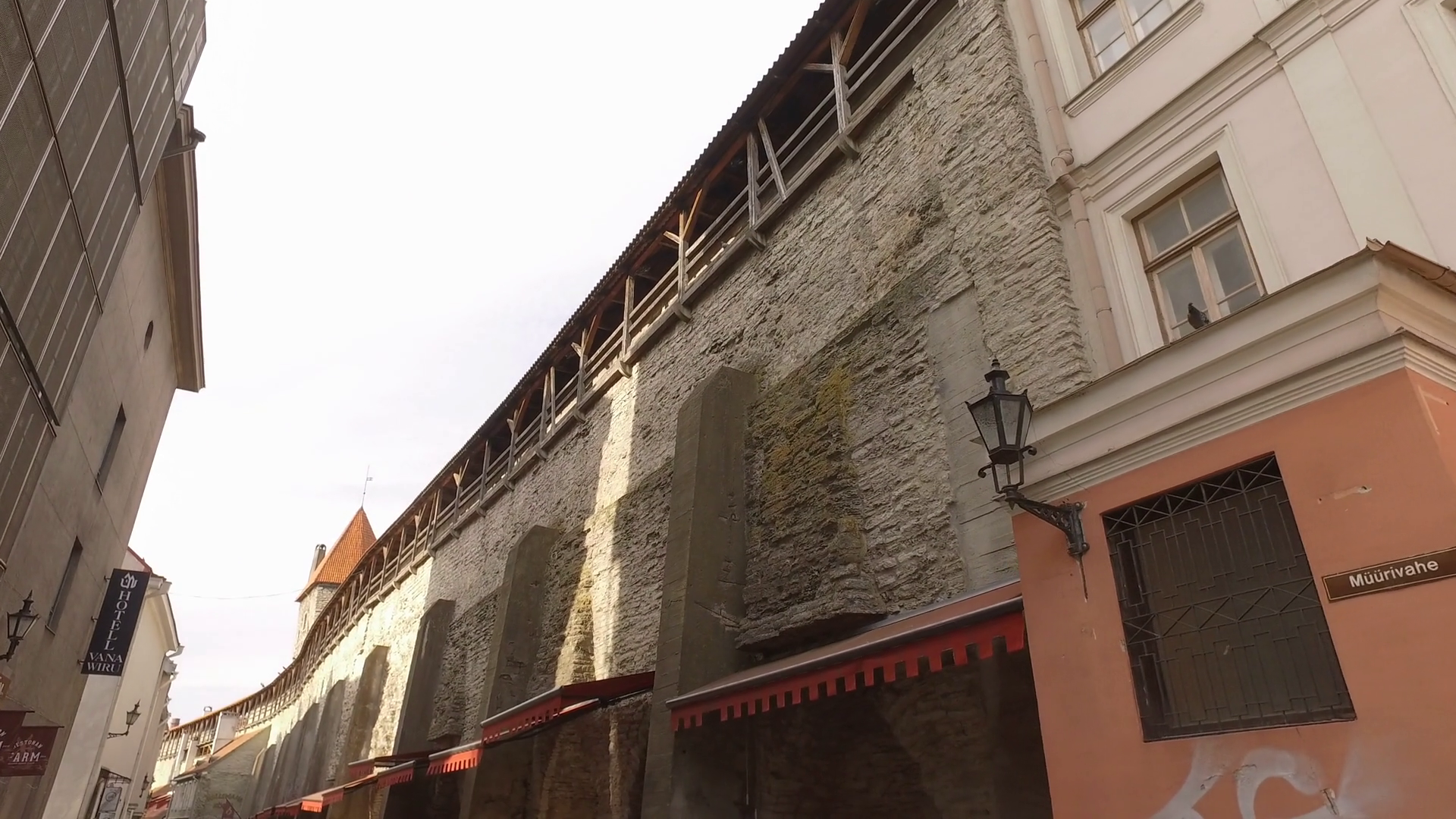 Castle Wall In Old Town Of Tallinn Estonia Stock Footage SBV-352199897 ...