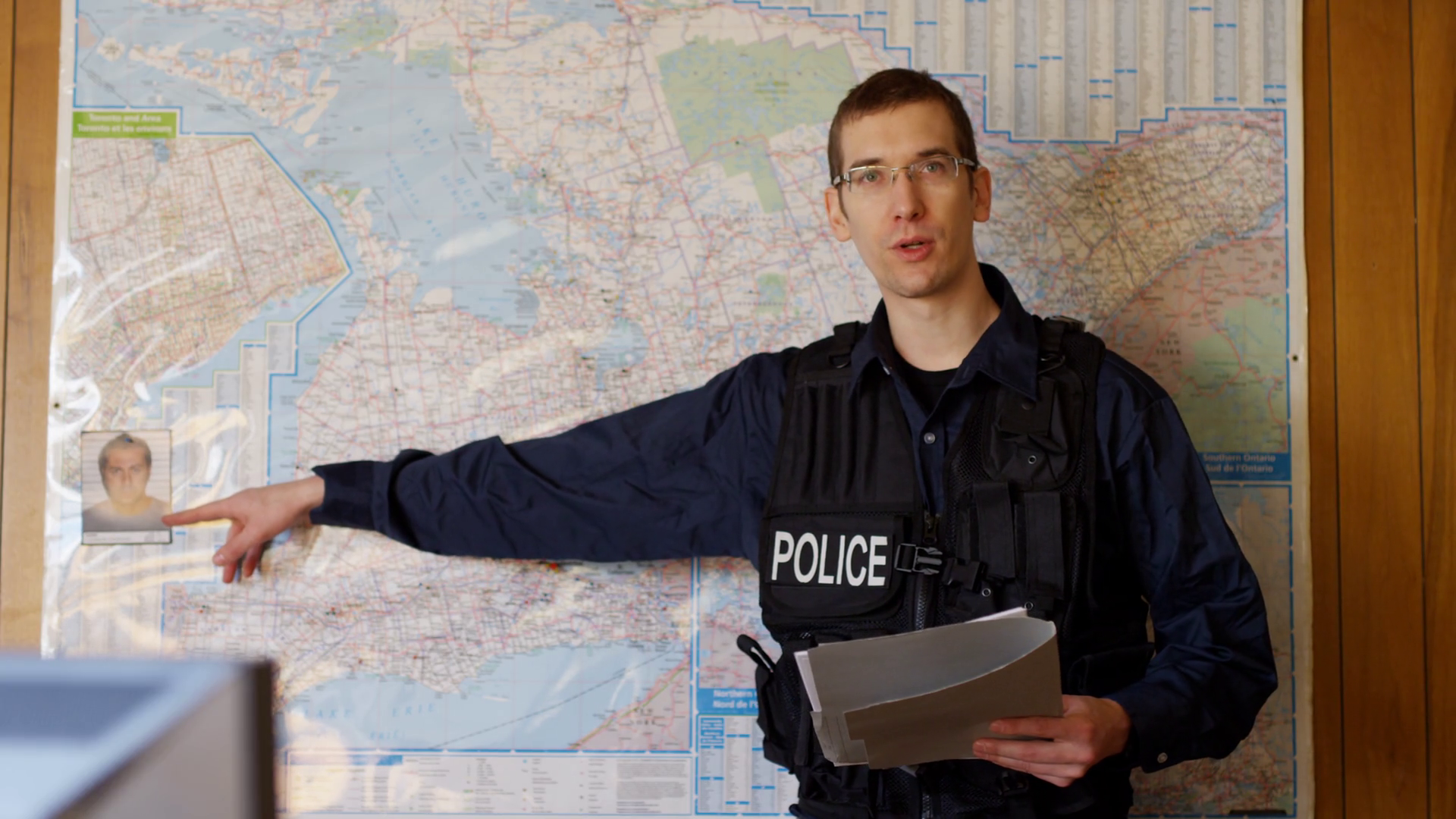 Officer Of Police In Front Of Map With Stock Footage SBV-352201649 ...