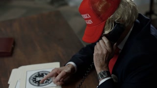 President Hanging Up Phone In Oval Office