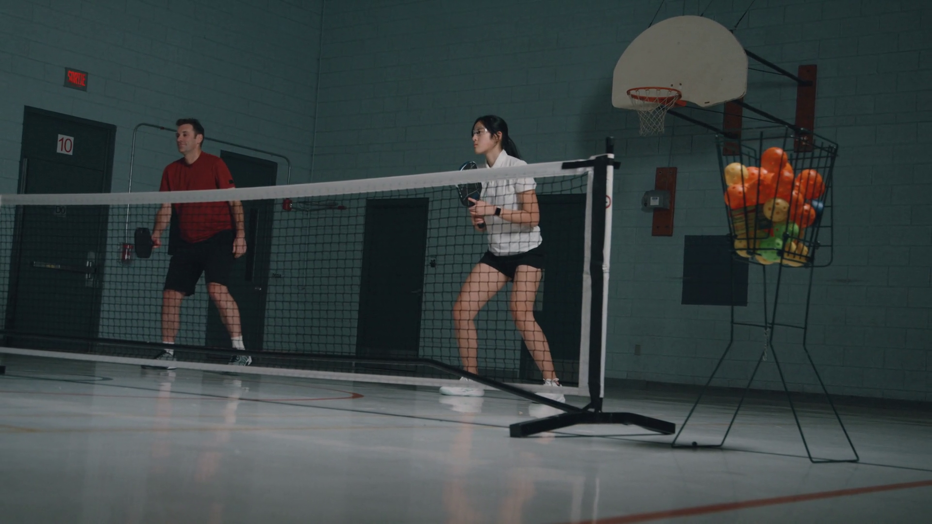Slow Motion Pickleball Players On Court Stock Footage SBV-352046254 ...