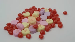 Valentines Day Candies On White Background