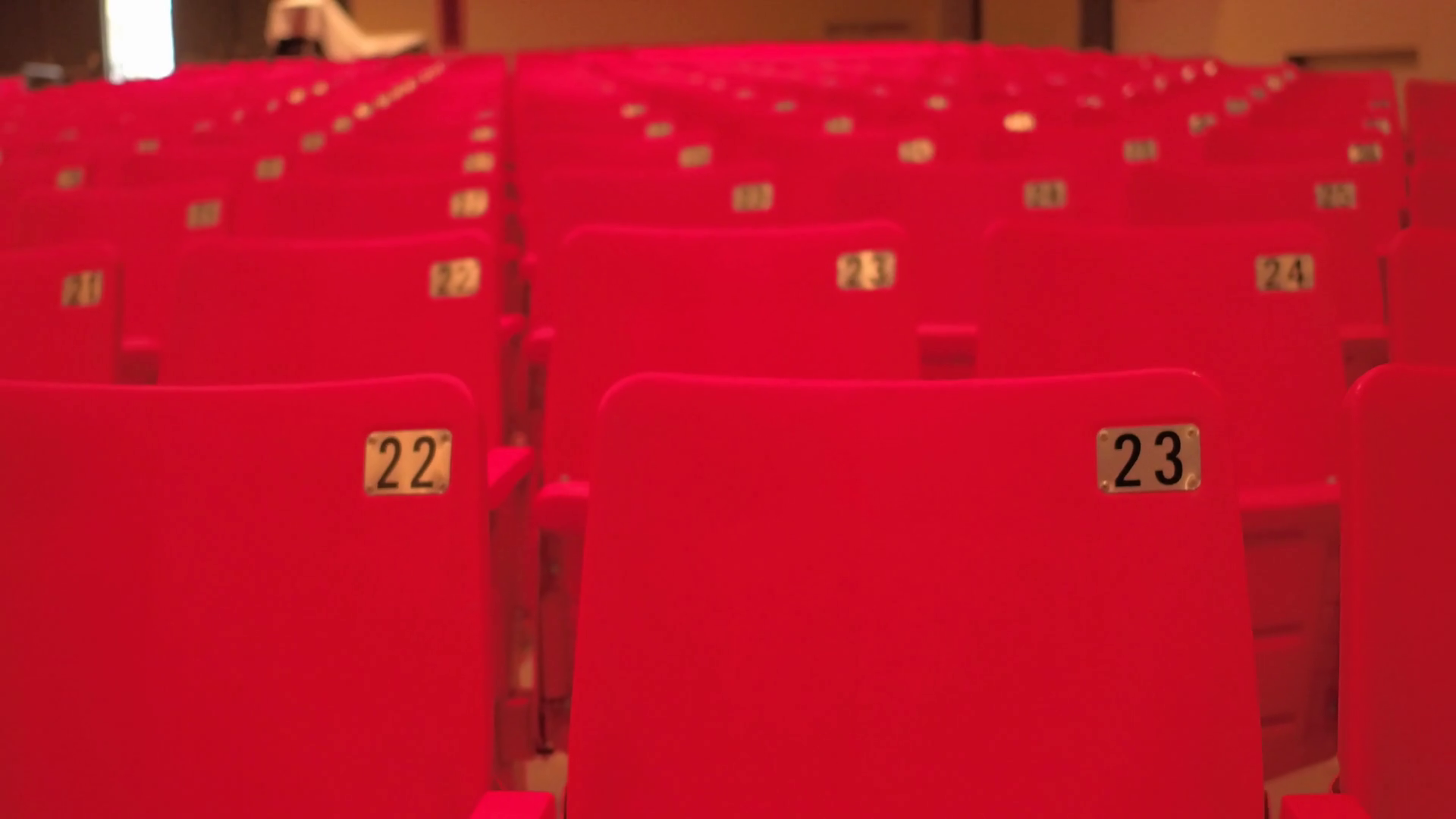 Dolly Out From Cinema Theatre Chairs Stock Footage SBV347716812