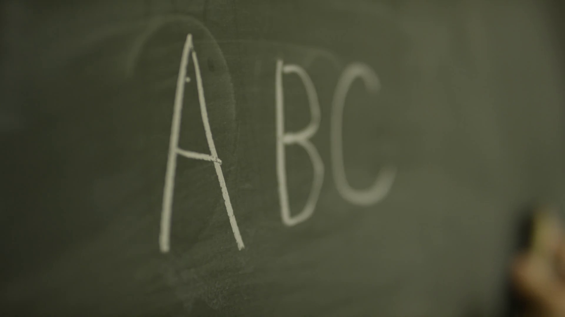 Education Chalk Board In Class Abc Erase Stock Footage SBV347750955