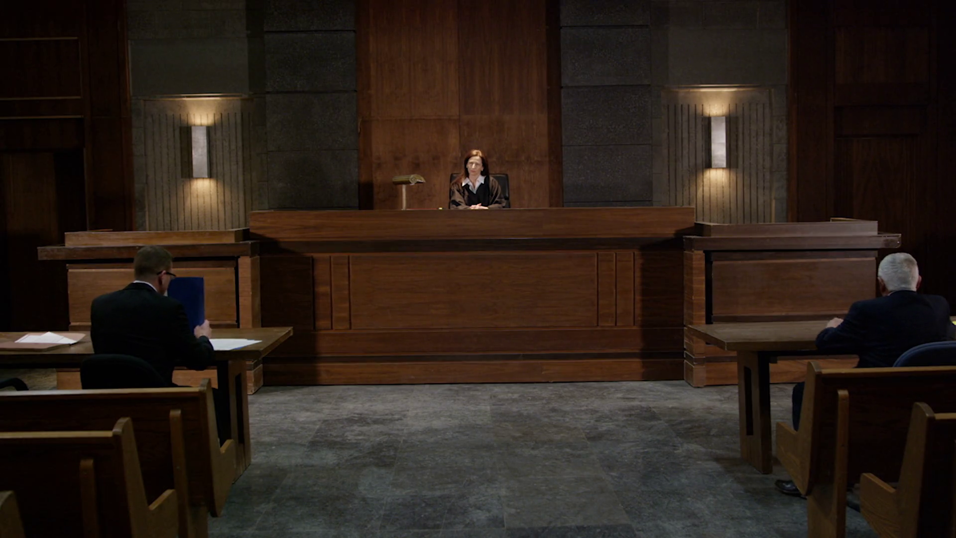 Lawyer Approaches Bench To Give Female Judge Stock Footage SBV