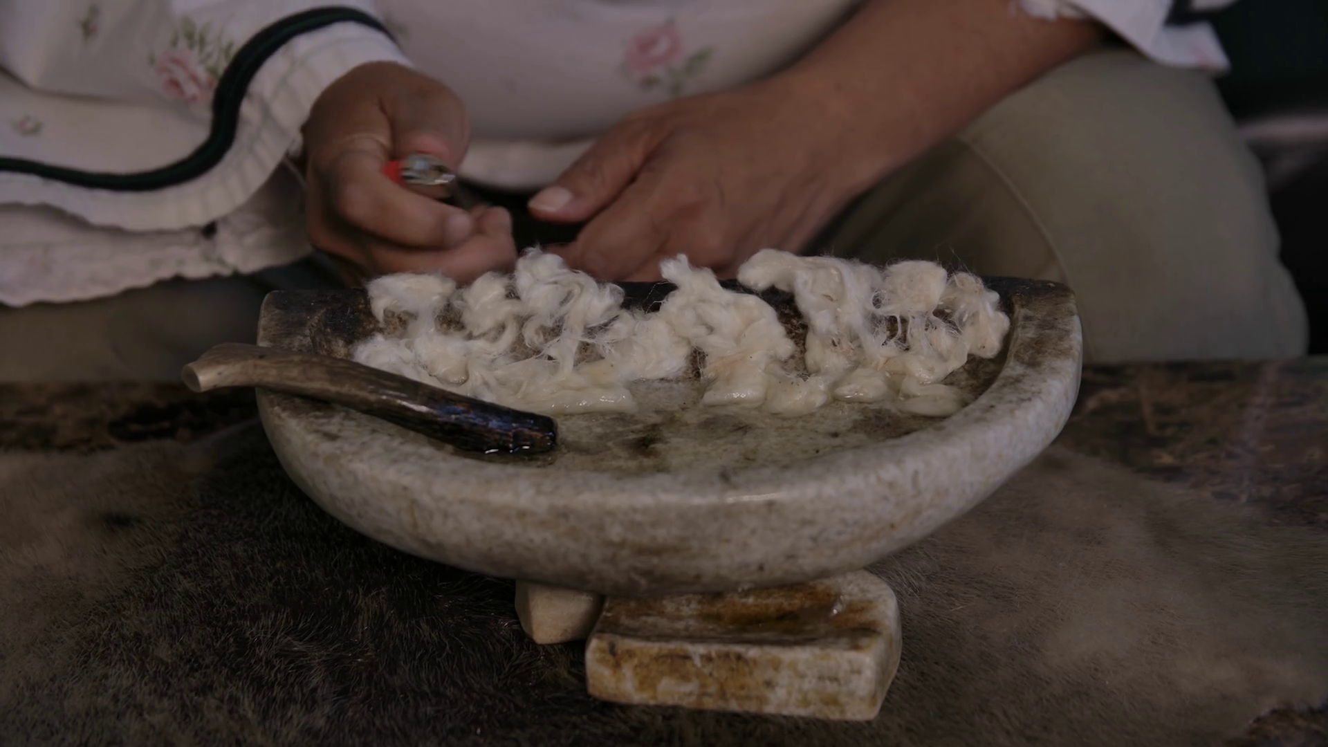Lighting Qulliq Indigenous Ceremony Inuit Stock Footage SBV347375845