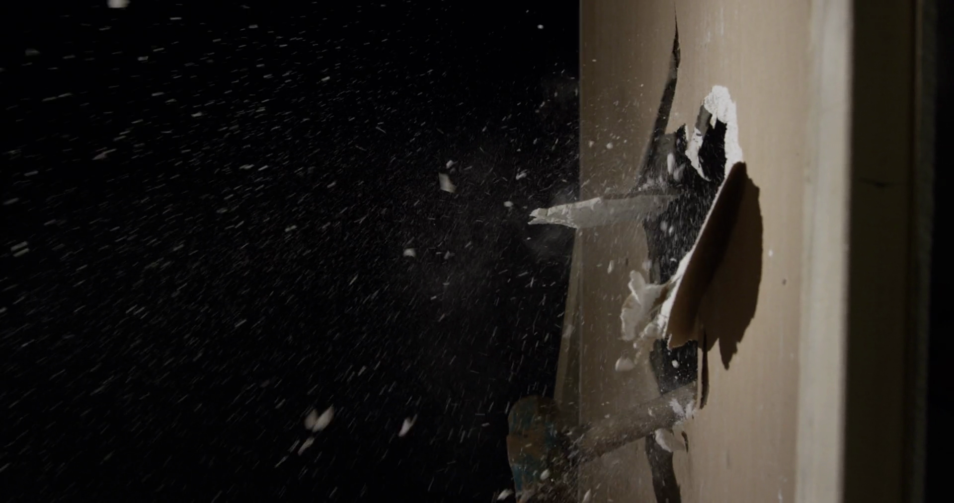 Man Punching Through Drywall In Slow Motion Stock Footage SBV347710802