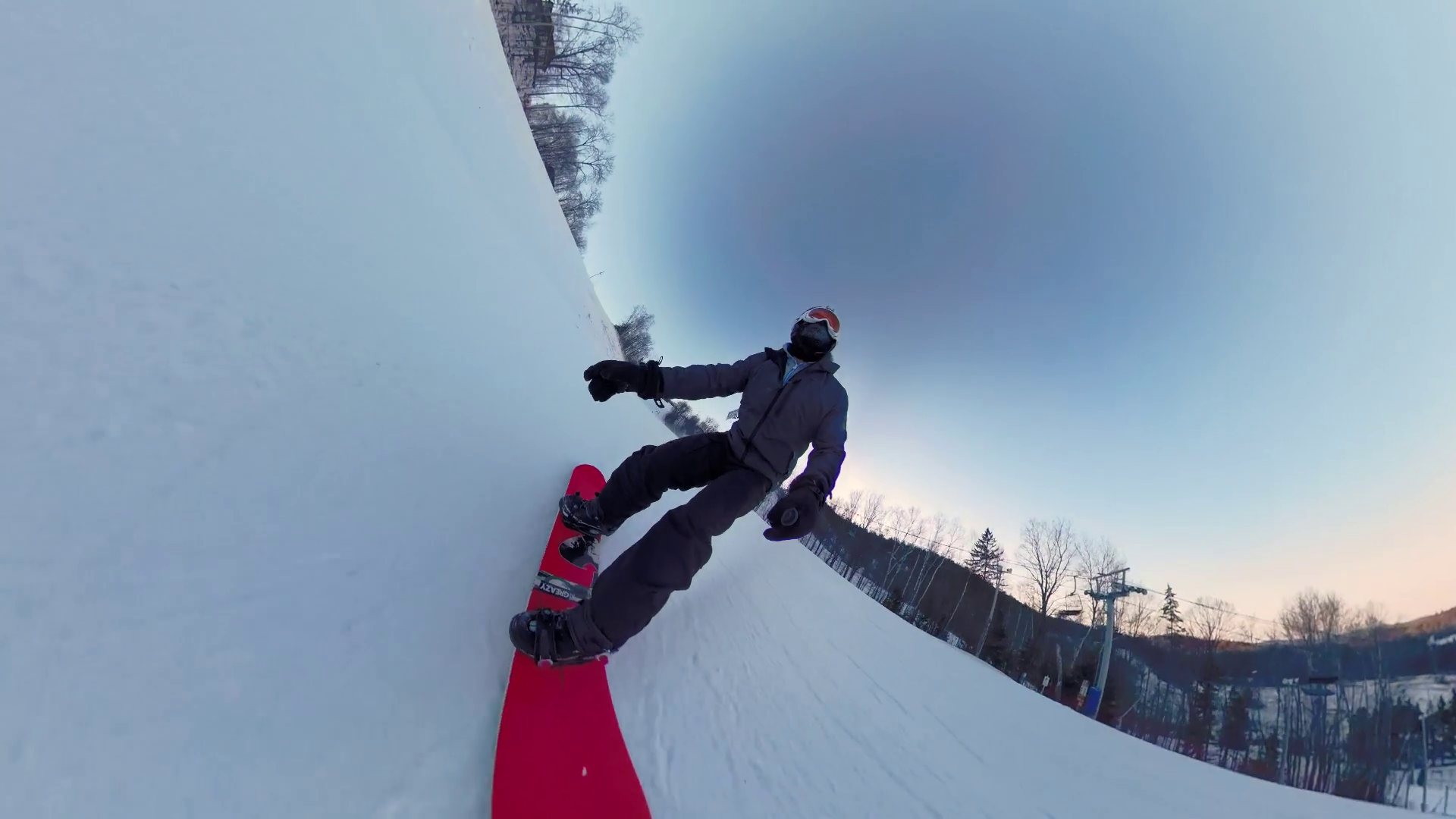 Man snowboarding down winter ski hill Stock Video Footage Storyblocks