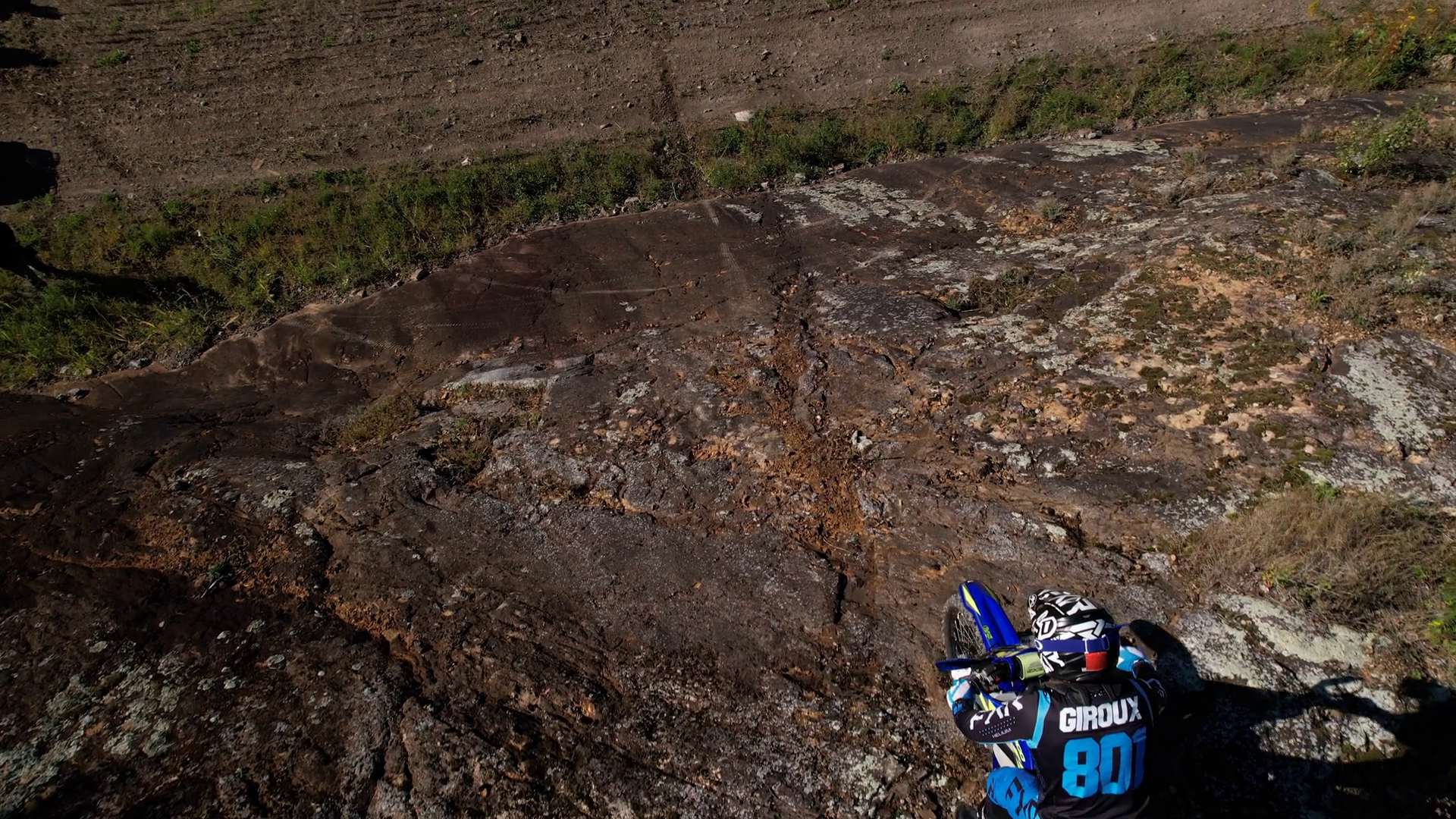 Motocross Rider Descending Steep Cliff Stock Footage SBV-348792647 ...