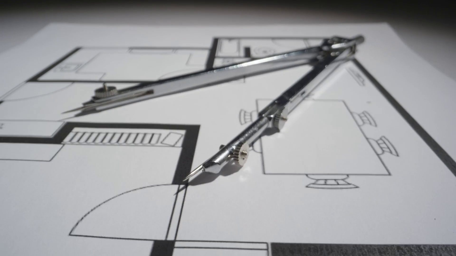 Ramped Reveal Of Architectural Drawing Tools 1 Stock Video Footage 00: ...