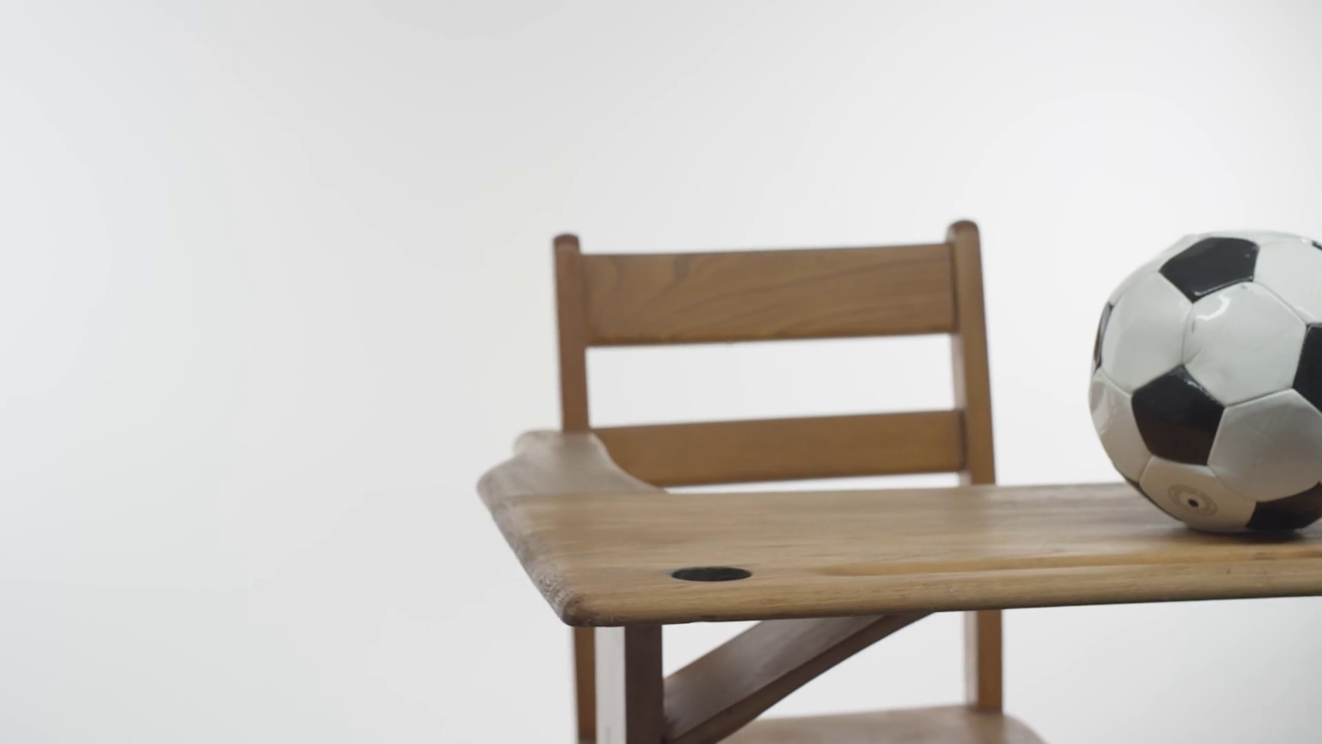 Soccer Ball On School Desk Stock Video Footage 0013 SBV346700521