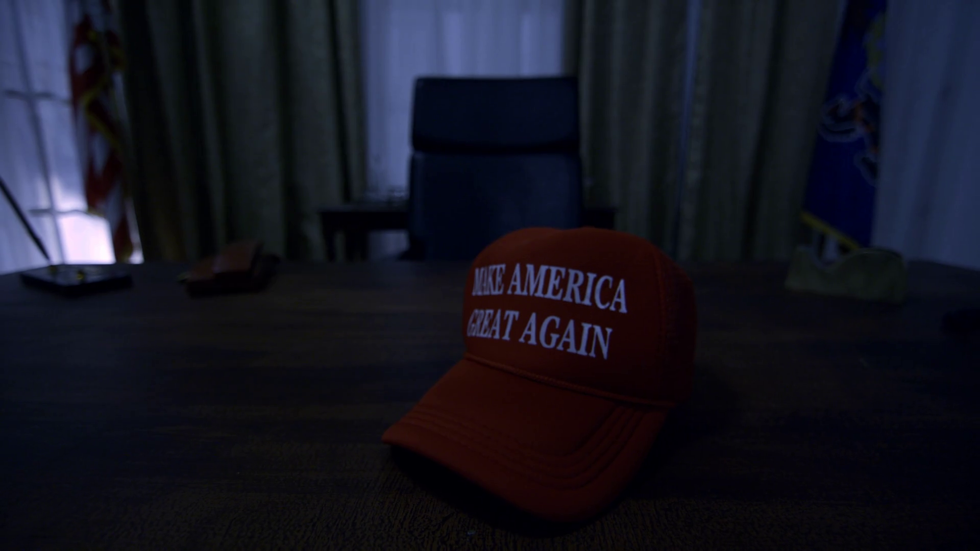 Us President Night In Oval Office Trump Hat Stock Footage SBV-347733977 ...