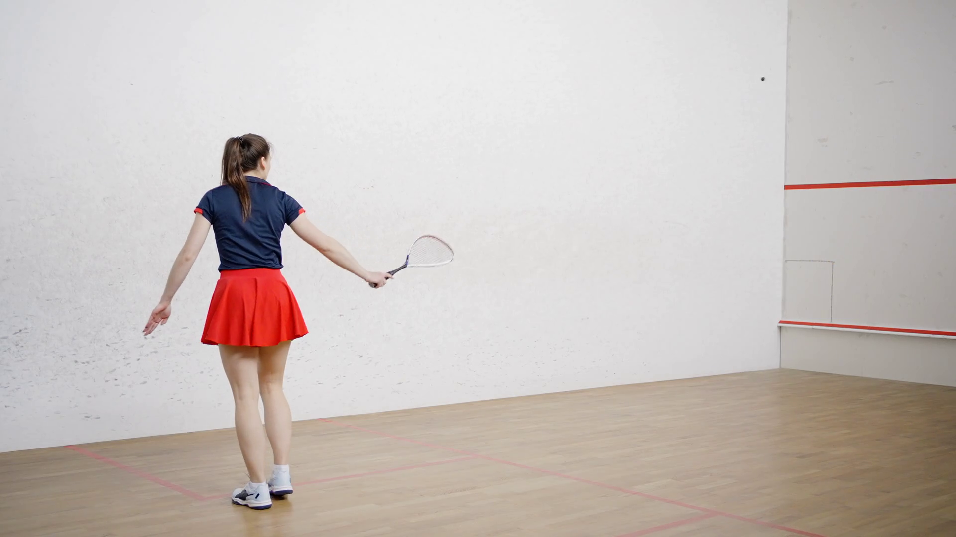 Fit Squash Lady Player Hits Small Ball Stock Footage SBV347358501