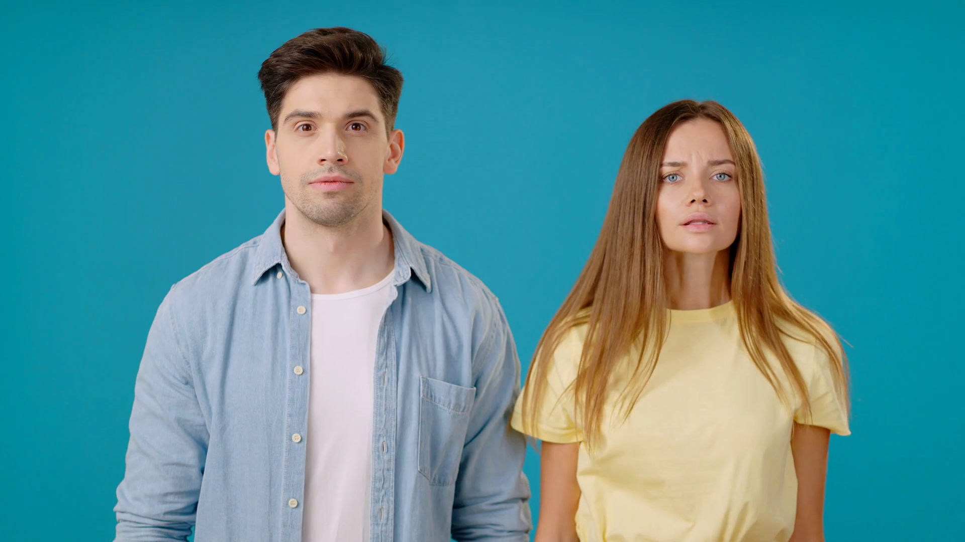 Man Woman Open Mouths In Surprise Seeing Stock Footage SBV-347785543 ...