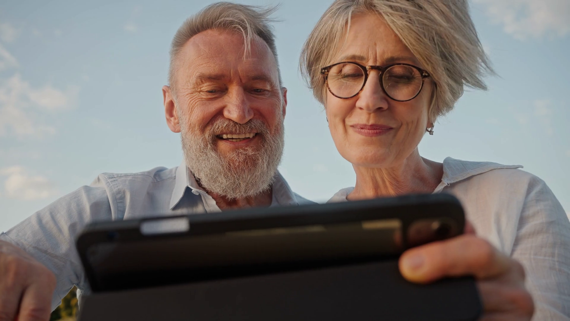 Retired Couple Operating Digital Tablet Stock Footage SBV-348457005 ...