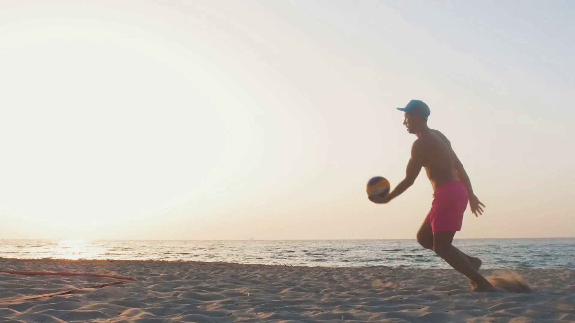 Volleyball Player Kicking Ball Slow Motion Stock Footage SBV338414489