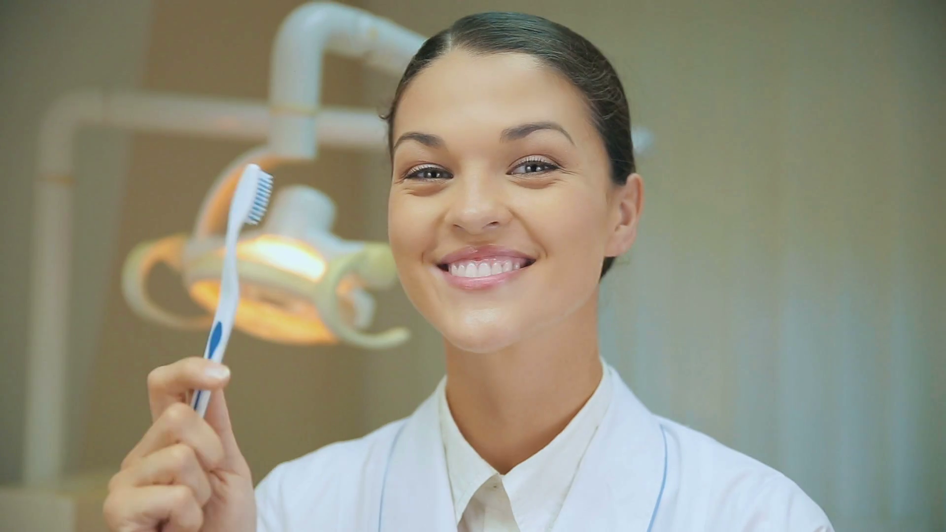 Dentist Doctor Showing To To Clean Teeth Stock Footage SBV308827419