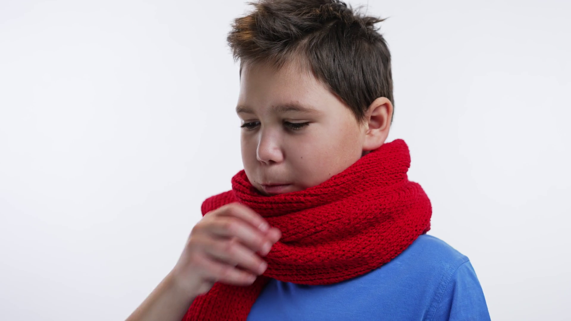 Coughing Sick Boy In Scarf Stock Footage SBV347645942 Storyblocks