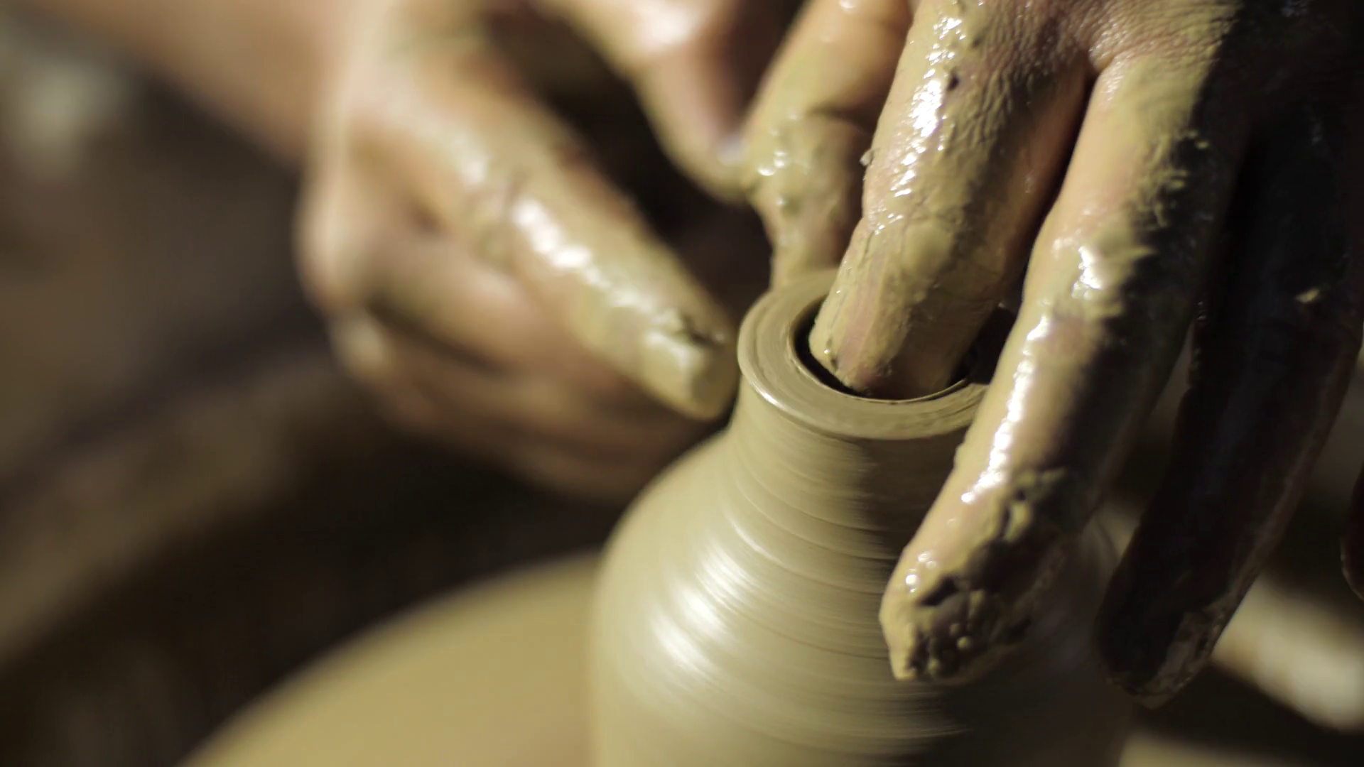 Creating Making Vase Of White Clay Stock Footage SBV-338018731 ...
