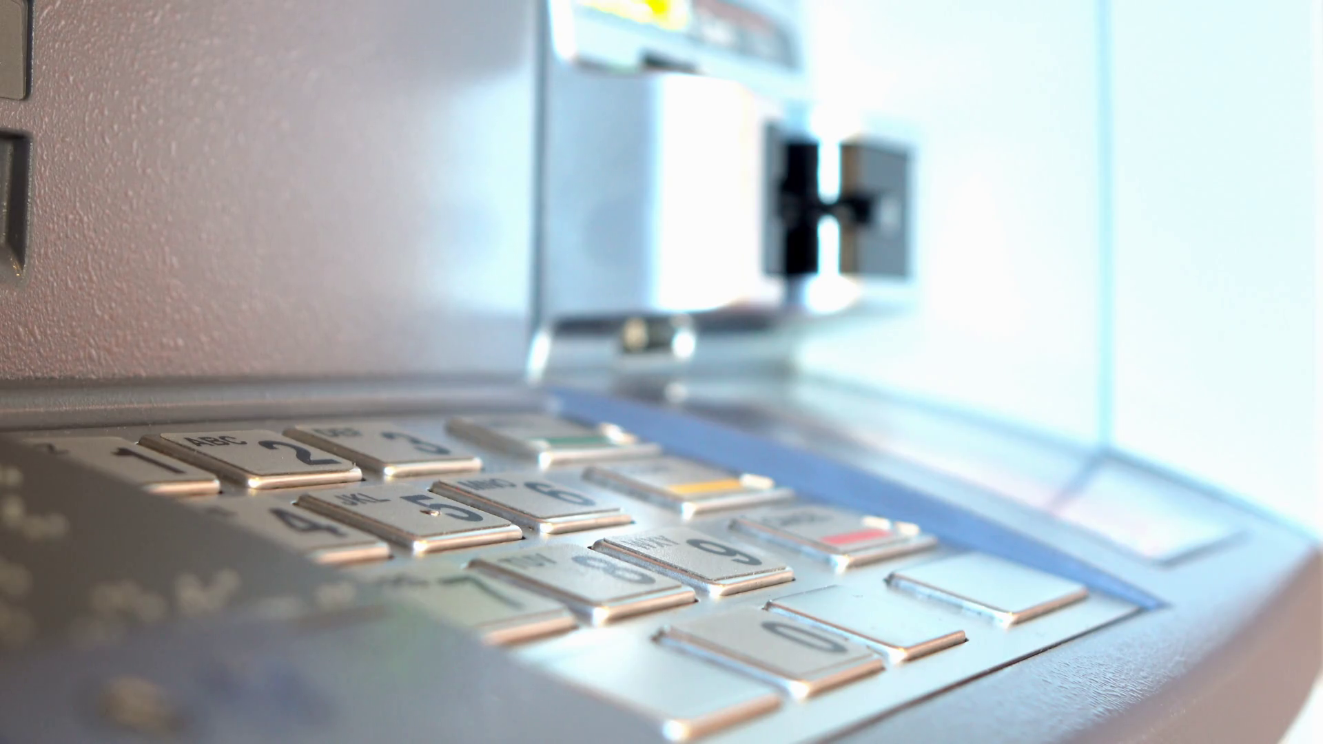 Atm Keypad With Card Slot Blinking 4k Stock Footage SBV-305077060