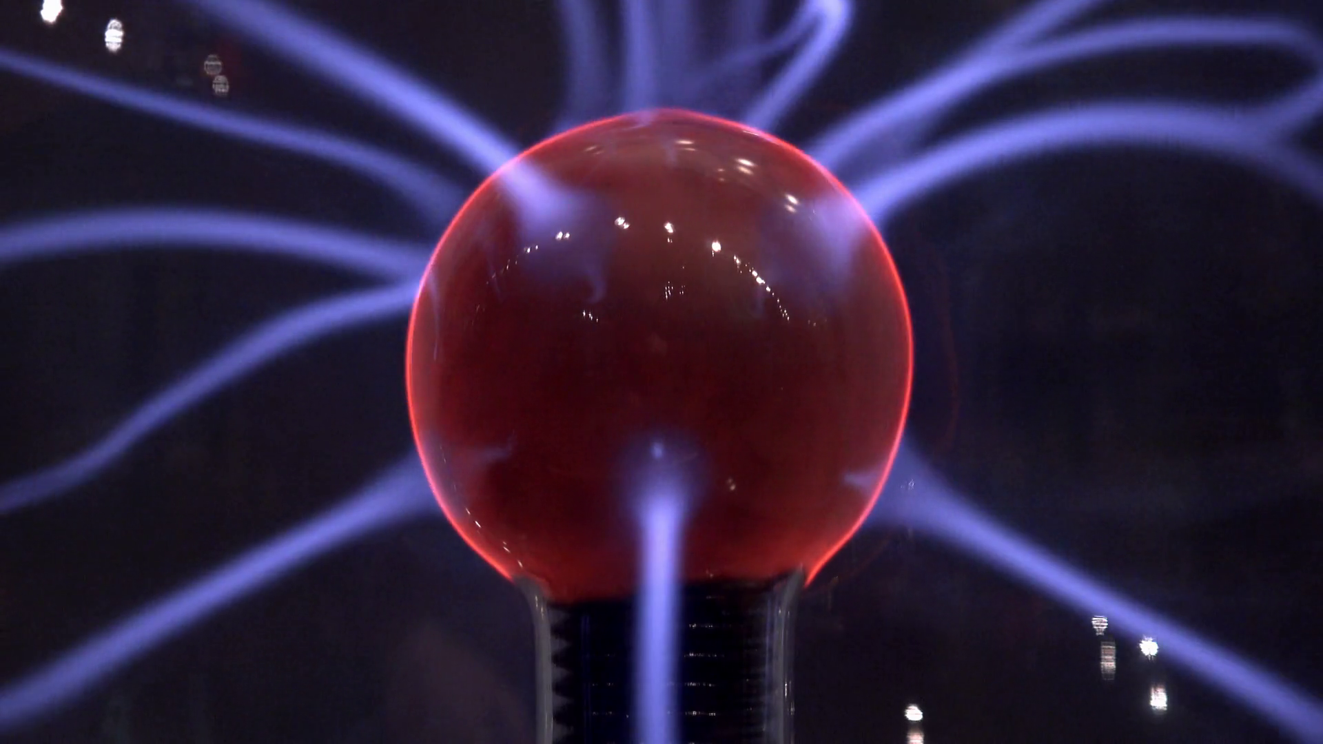 Electricity radiating from plasma ball source 4k Stock Video Footage 00