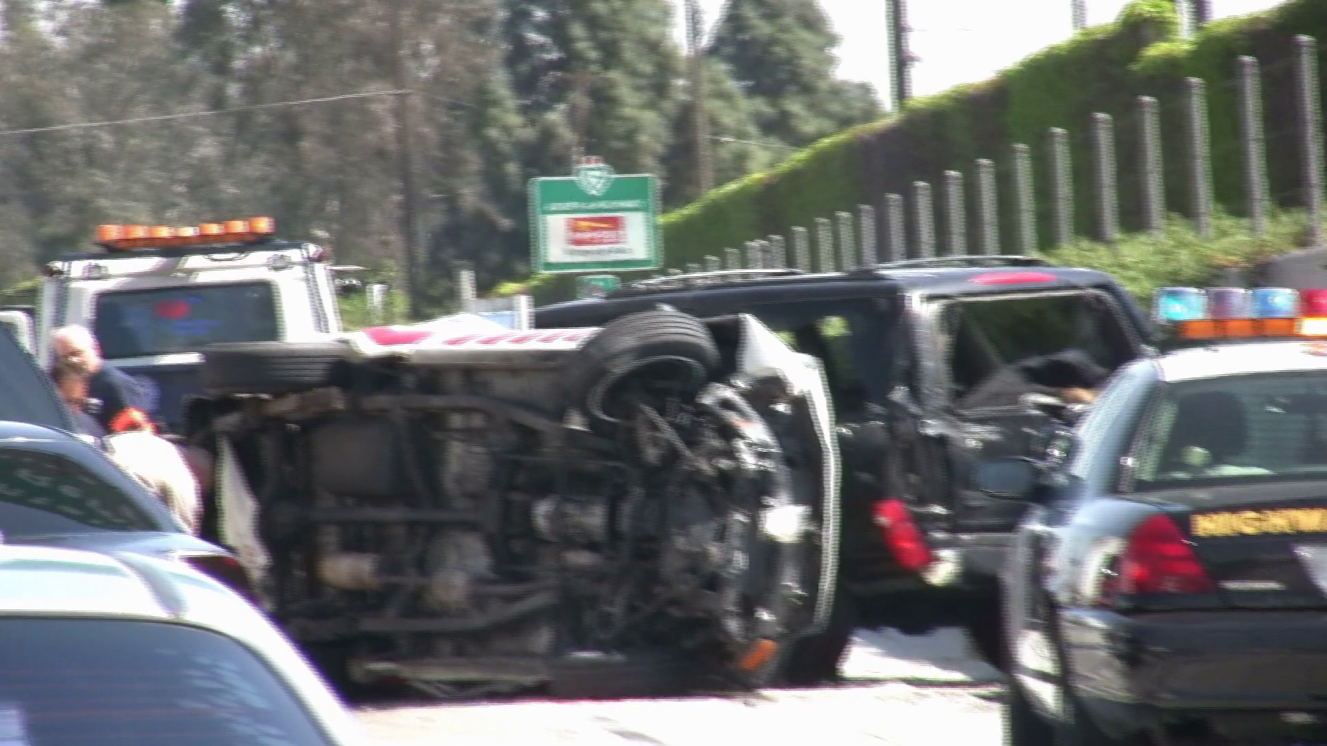 Flipped Car On Highway Stock Footage SBV301054913 Storyblocks