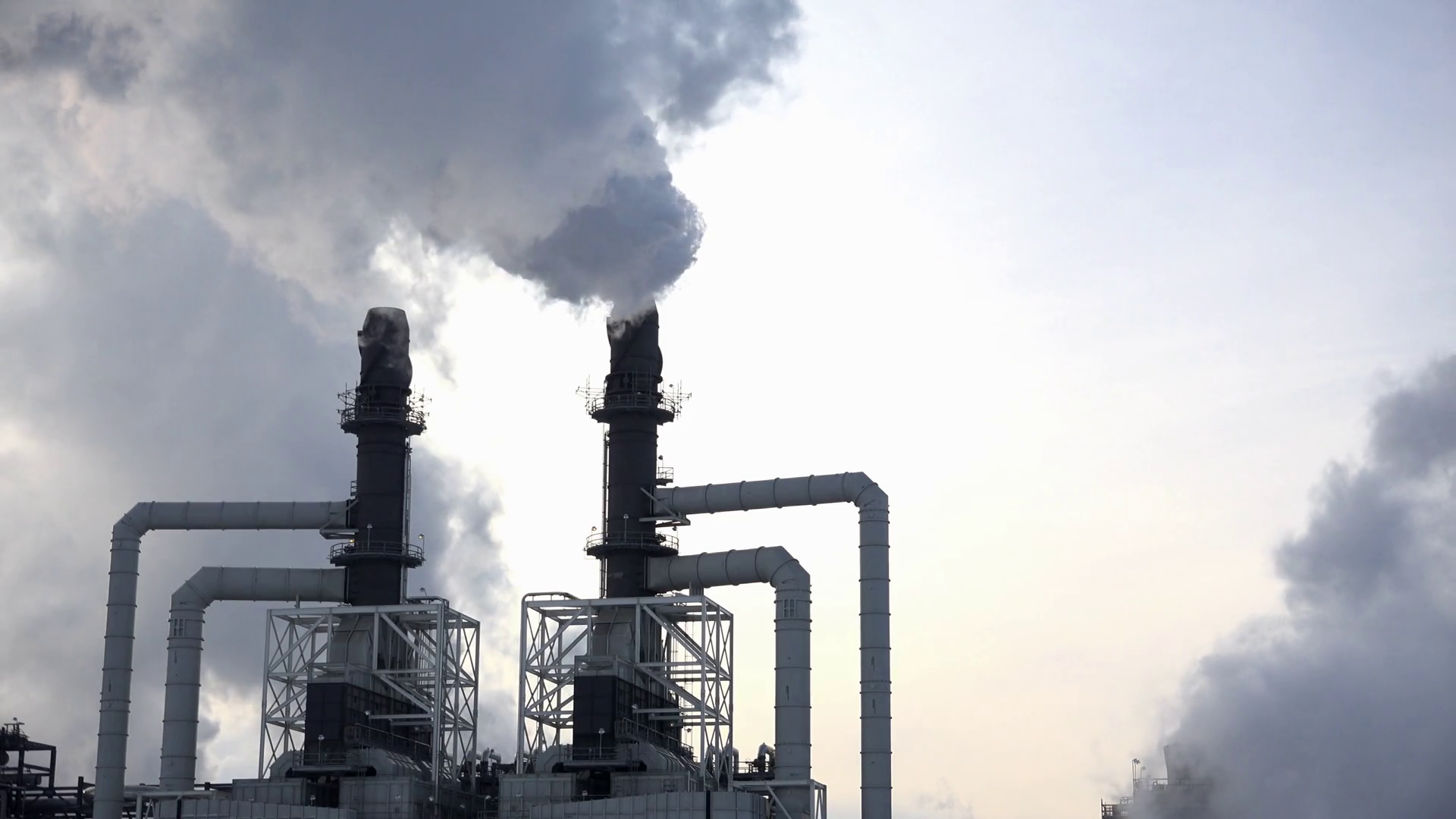 Industrial Power Plant With Smoke Coming Stock Footage SBV301927403