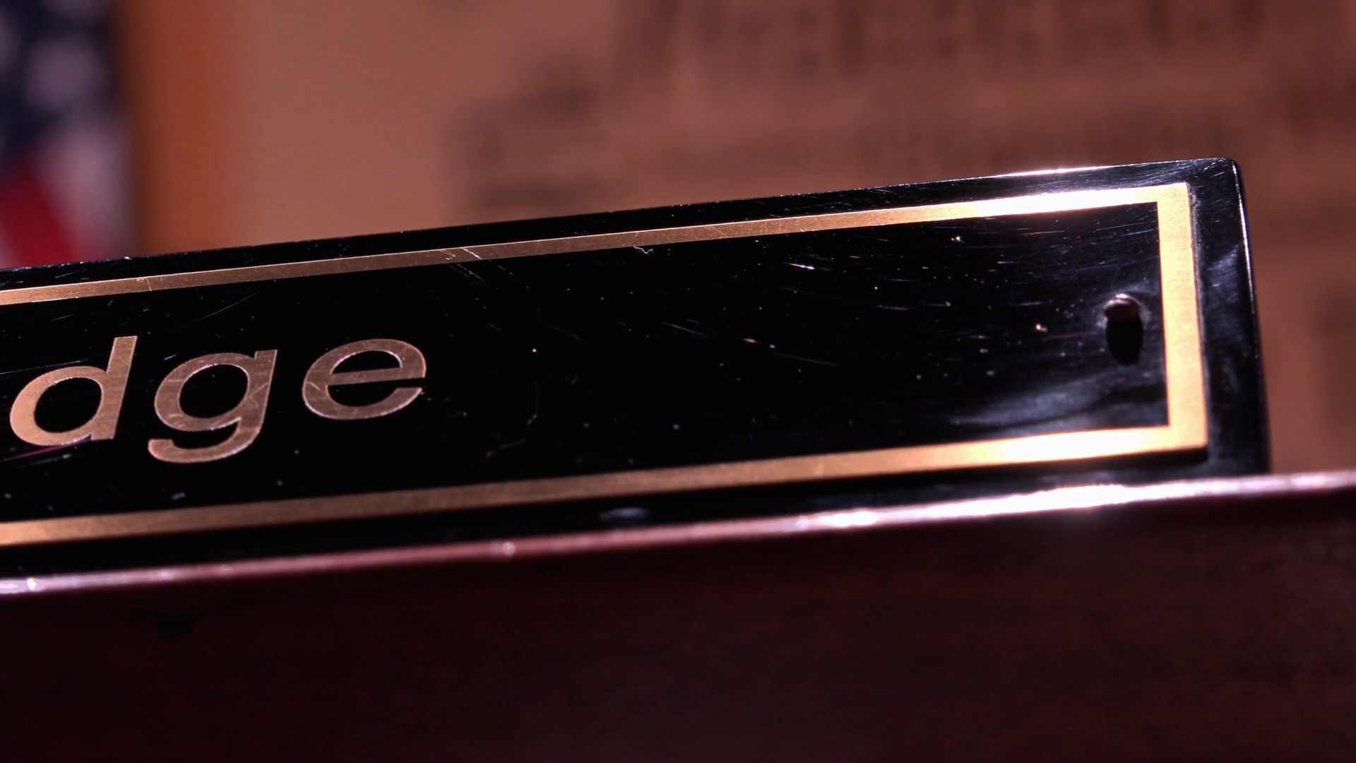 Judge name plate with American flag in background 4k Stock Video