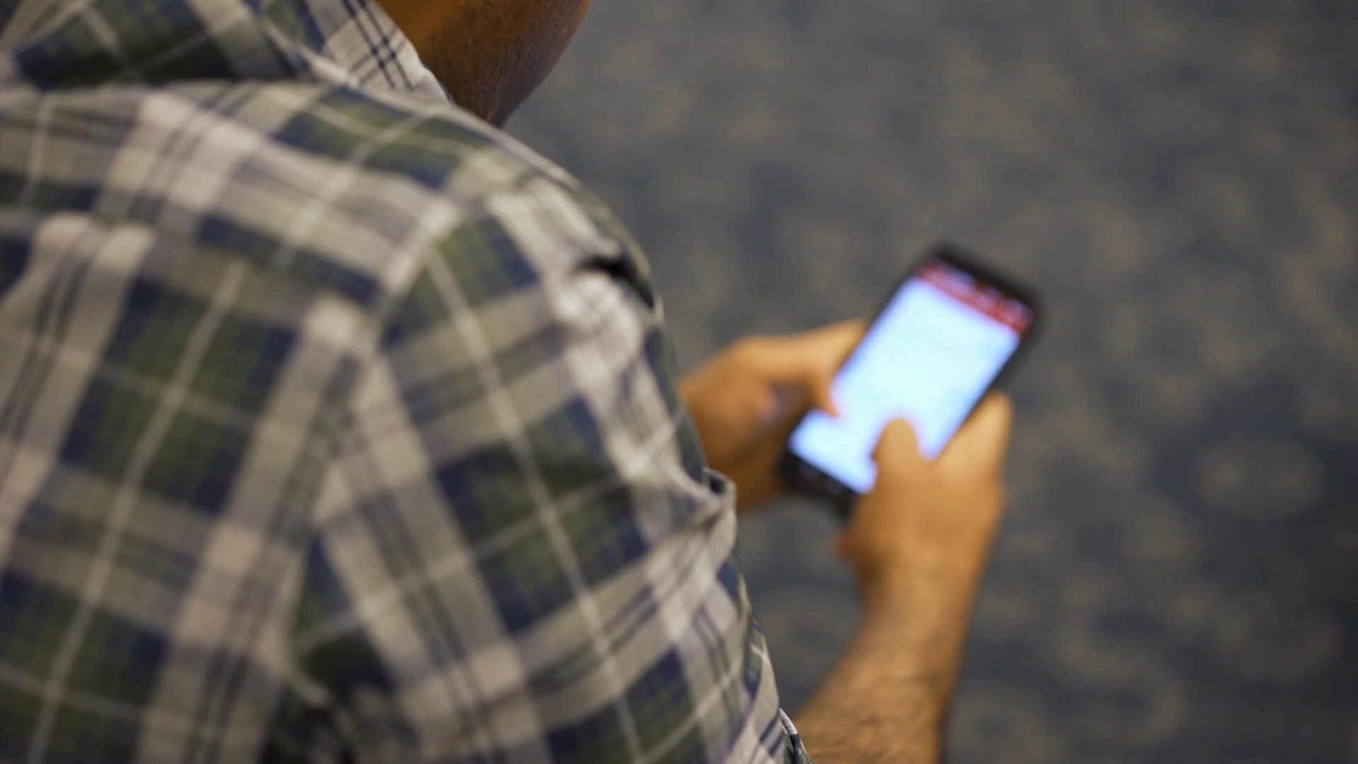 Male Texting On Cell Phone Tilt Shot 4k Stock Footage SBV308541545