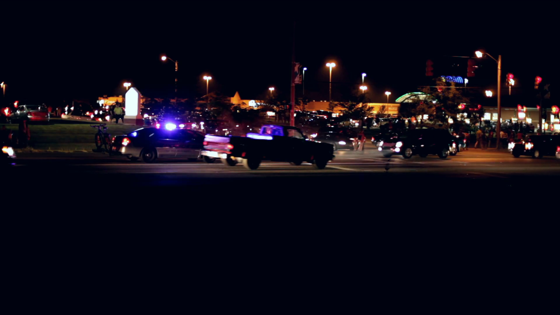 Police With Flares On Street At Busy Stock Footage SBV301089299