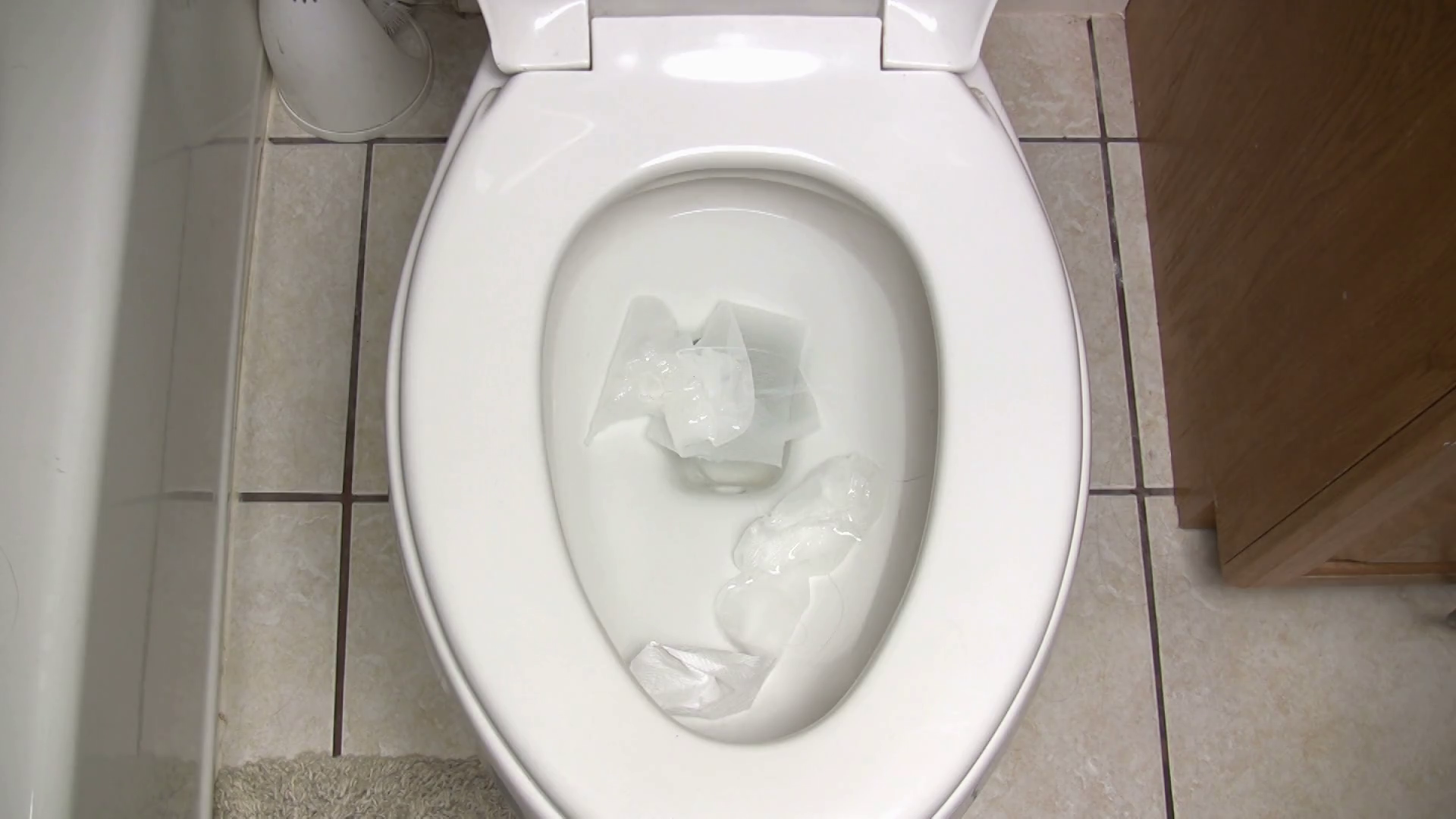 Toilet Being Flushed Top Down View Stock Footage SBV300817641