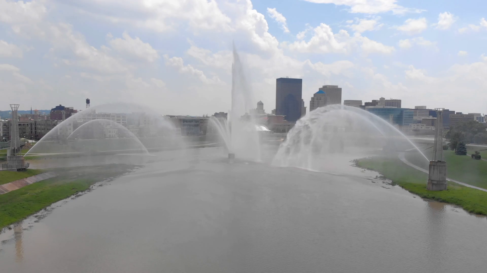 Beautiful Water Fountain Display Outside Of Stock Footage SBV326491463