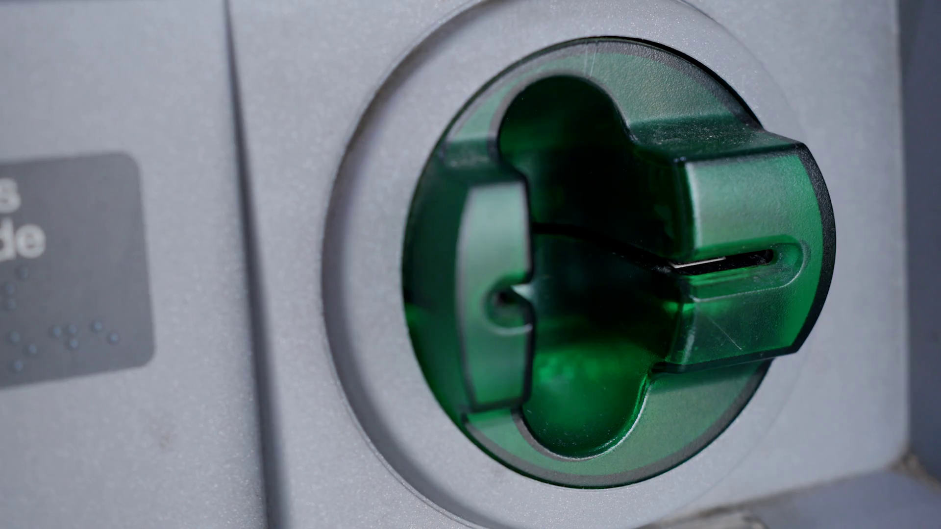 Credit card reader flashing at cash machine Stock Video Footage 0016