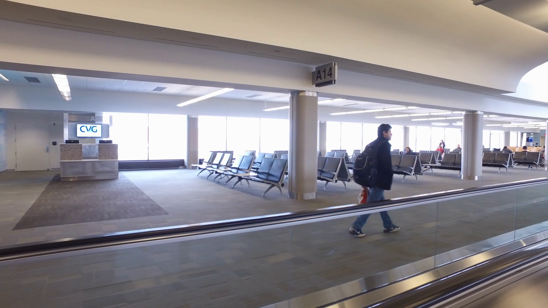 Cvg Airport Departure Terminal Waiting Area Stock Footage SBV316630759