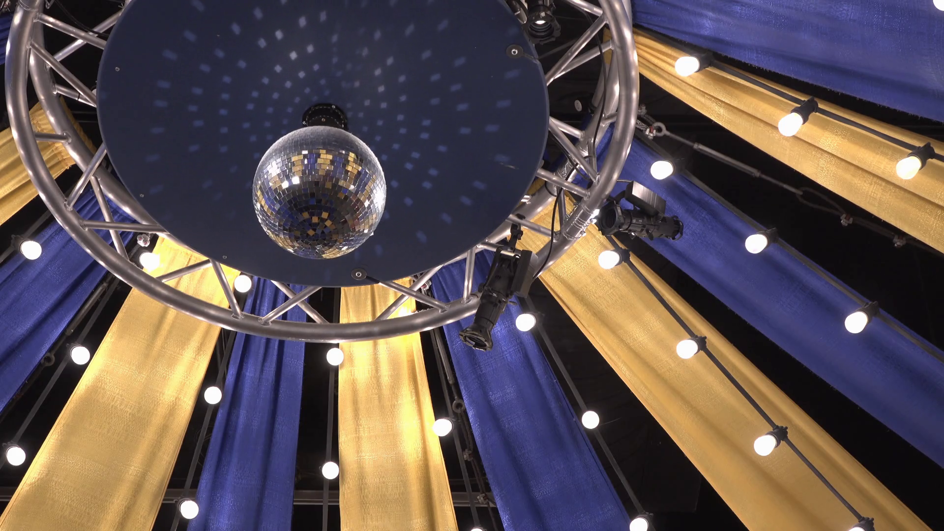 Disco Ball Rotating In Circus Tent 4k Stock Footage SBV323433305