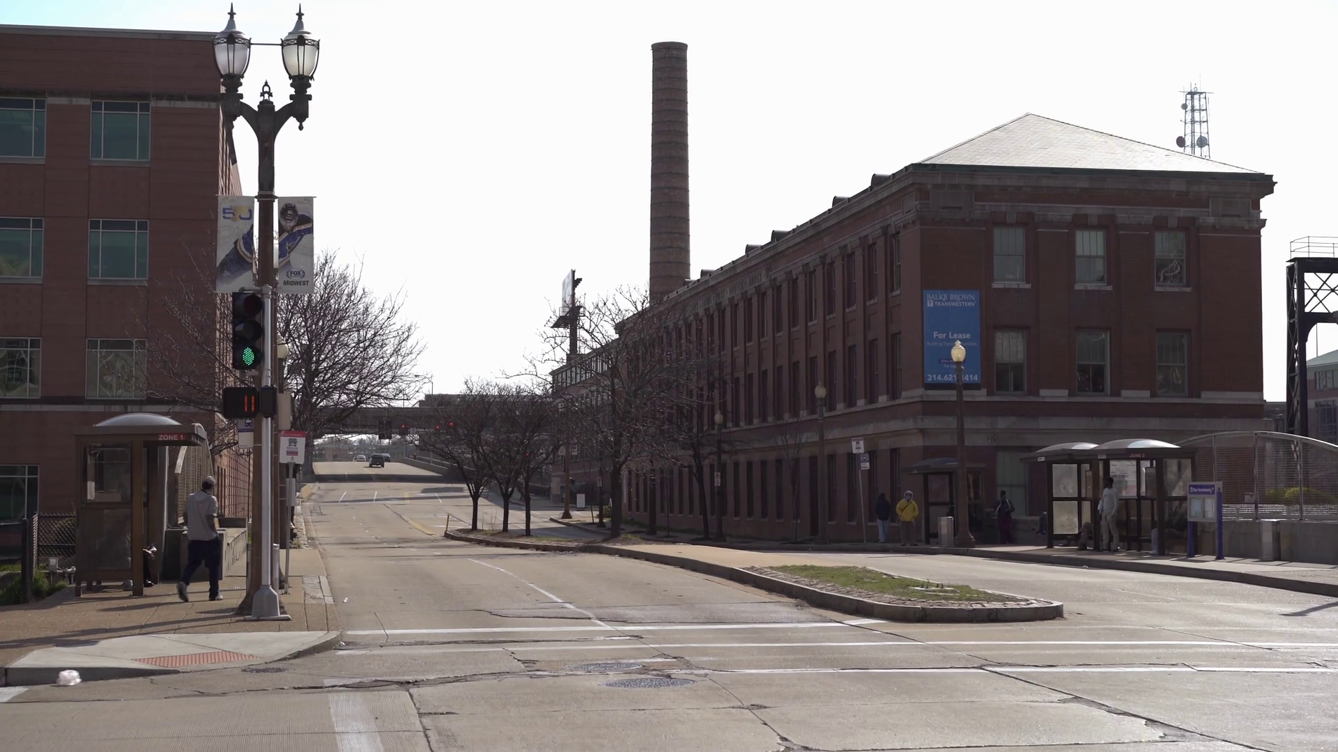 Downtown St Louis Streets near train station 4k Stock Video Footage