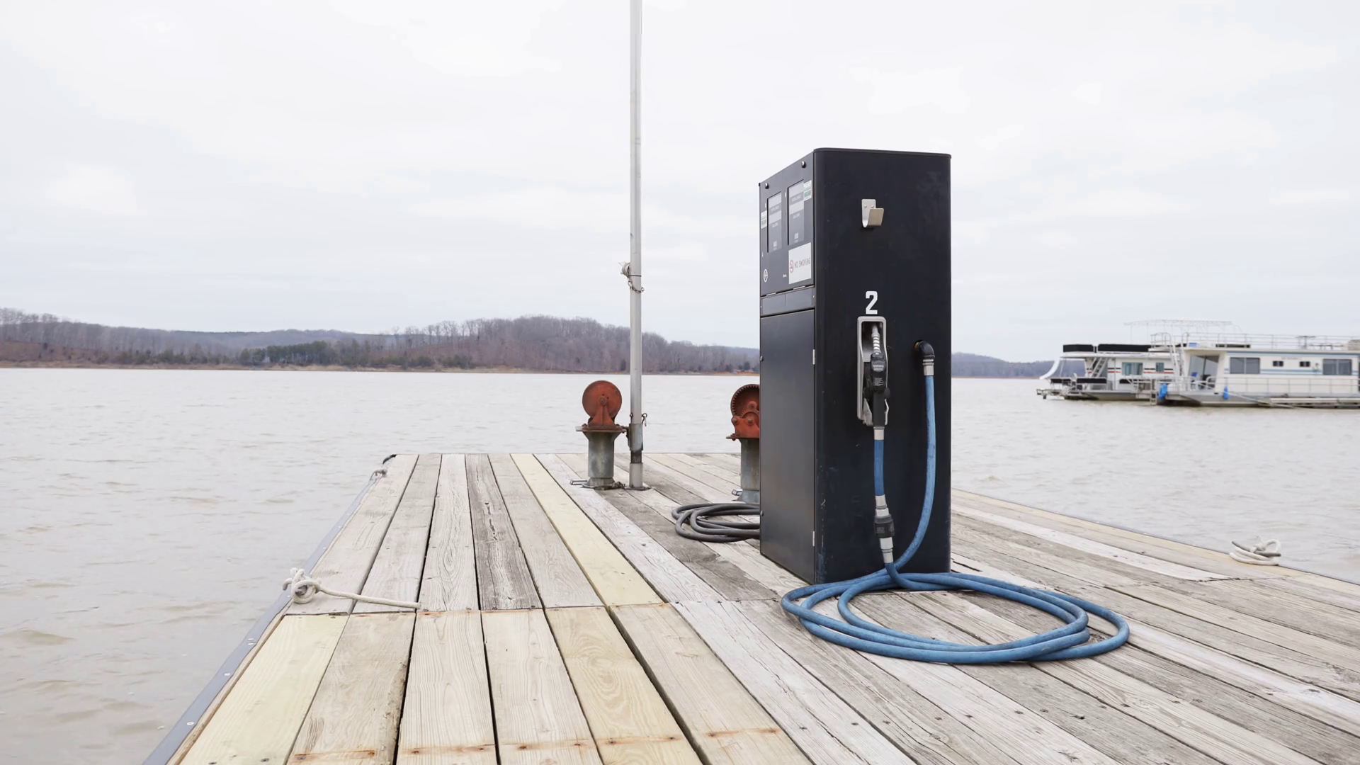 Gas Pump At Boat Dock Refueling 4k Stock Footage SBV347368422