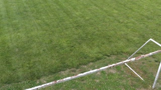 Old soccer field with decommissioned goal 4k