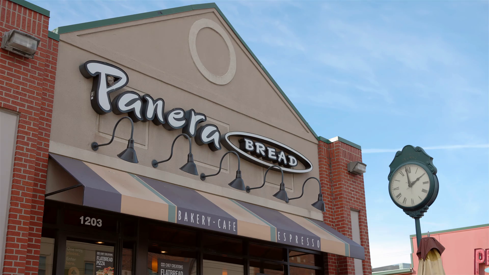 Panera Bread Exterior Restaurant Sunny Day Stock Footage SBV346671493