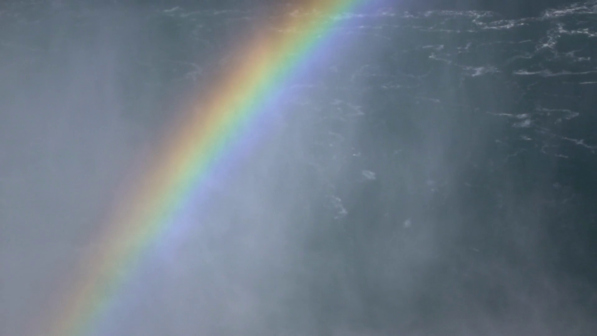 Rainbow Created Waterfall Mist Slow Motion Stock Footage SBV330444233