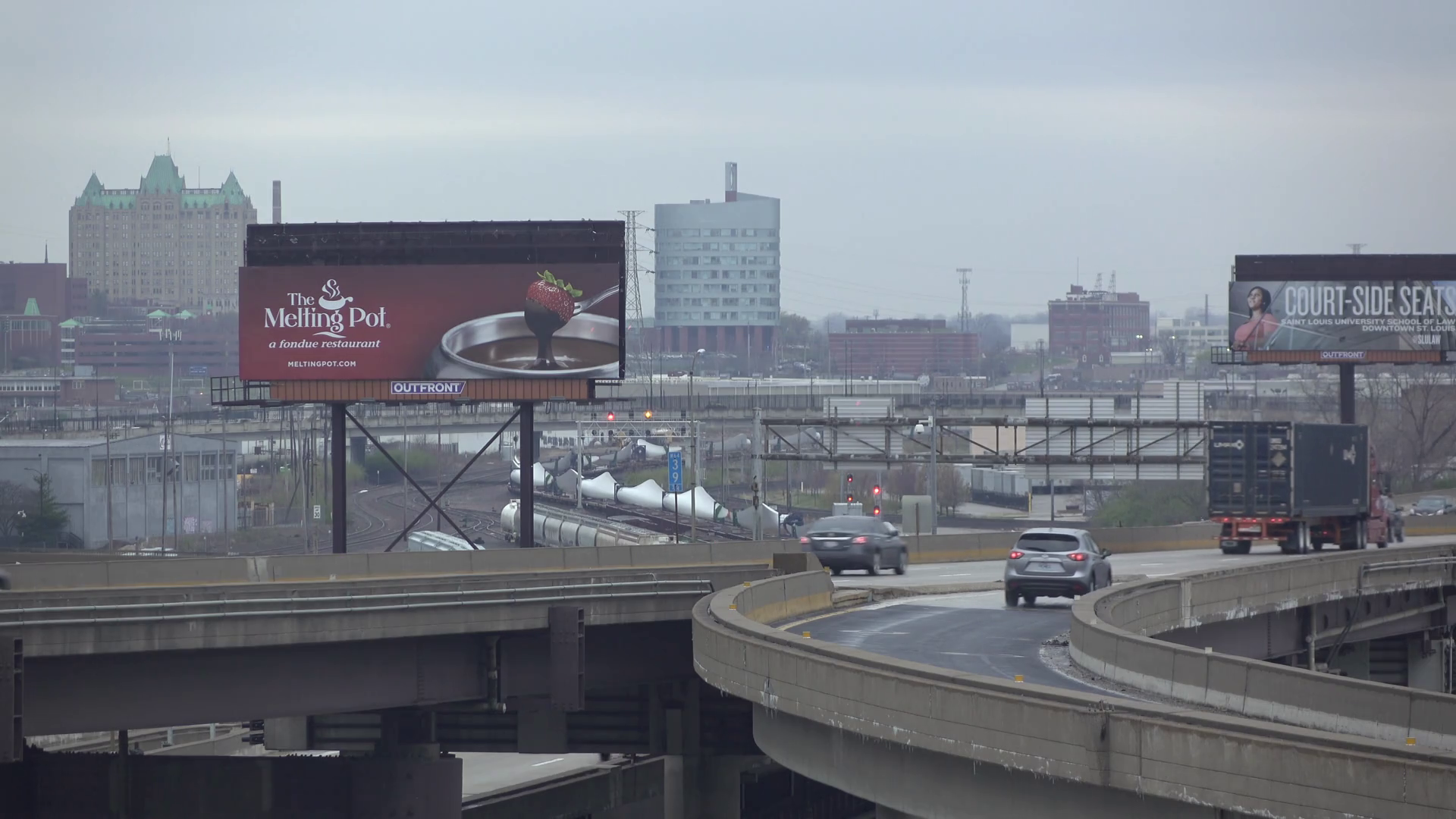 The Melting Pot Billboard Off Highway Going Stock Footage SBV324062973