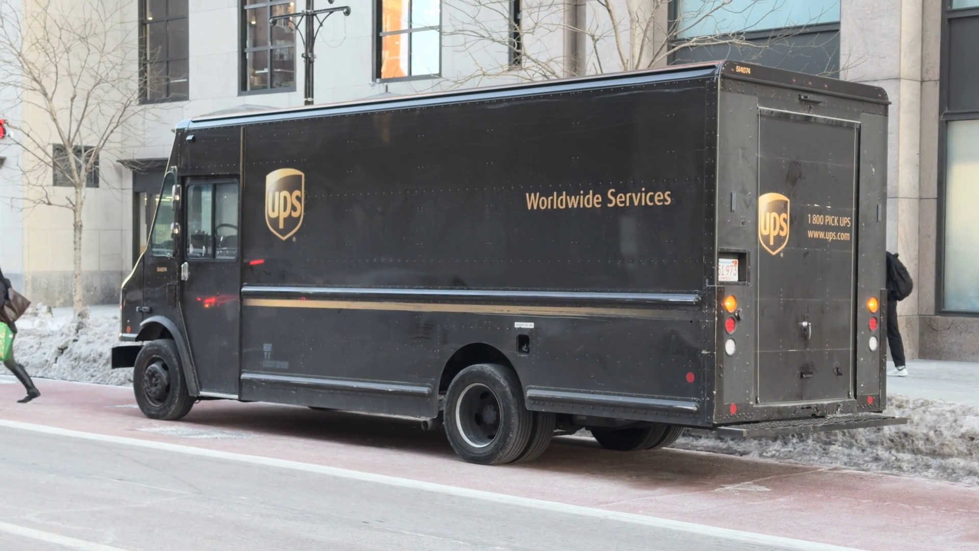 Ups World Services Delivery Truck Parked Stock Footage SBV-352163907 ...