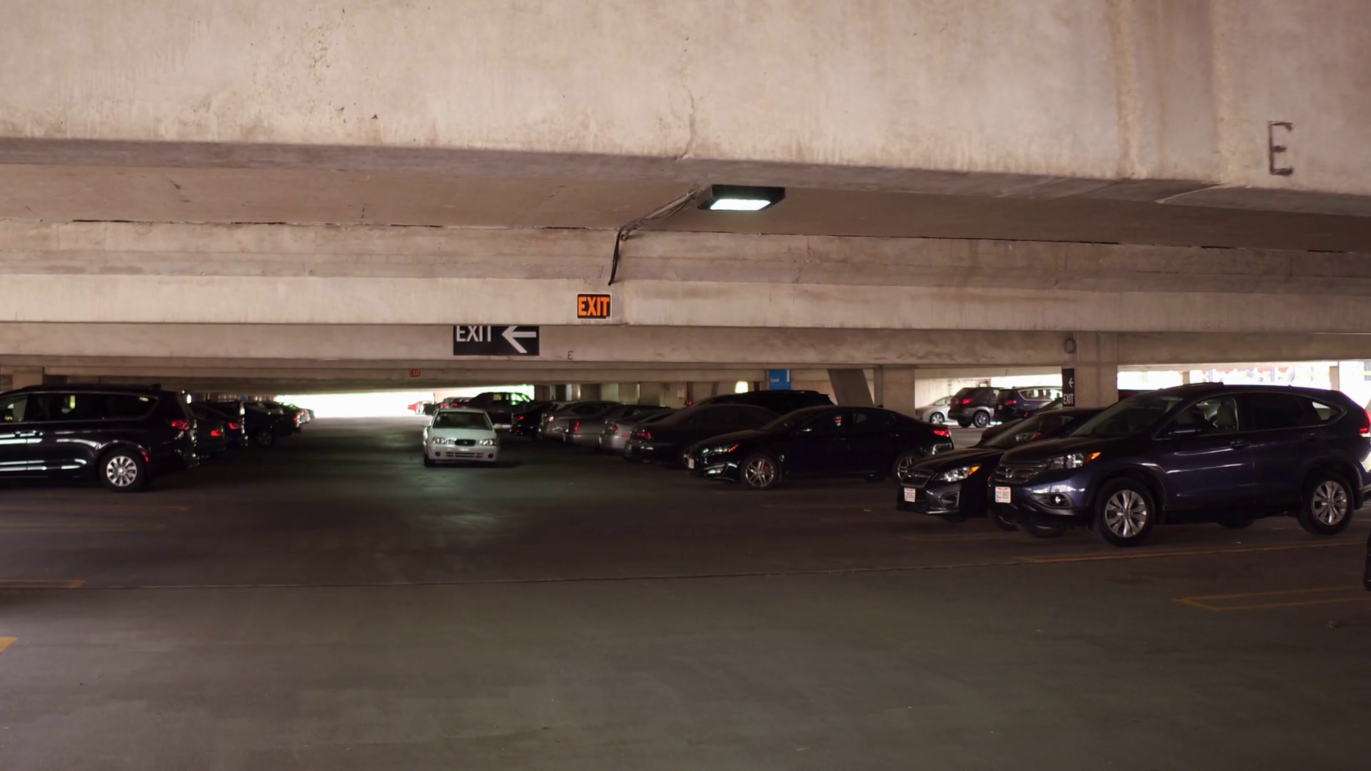 Walking through parking garage in downtown Dayton Ohio 4k Stock Video